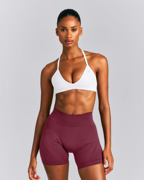EnhanceLift™ Seamless Minimal Halter Neck Bralette | White