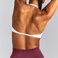 EnhanceLift™ Seamless Minimal Halter Neck Bralette New Branding | White