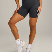 EnhanceLift™ Seamless Shorts with Gray Logo | Coal
