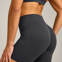 EnhanceLift™ Seamless Shorts with Gray Logo | Coal