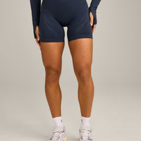 EnhanceLift™ Seamless Shorts with Gray Logo | True Blue