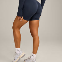 EnhanceLift™ Seamless Shorts with Gray Logo | True Blue