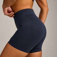 EnhanceLift™ Seamless Shorts with Gray Logo | True Blue