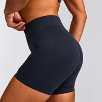 EnhanceLift™ Seamless Shorts with Gray Logo | True Blue