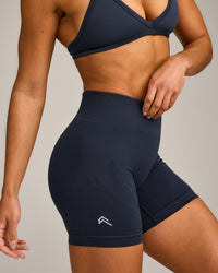 EnhanceLift™ Seamless Shorts with Gray Logo | True Blue