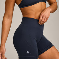 EnhanceLift™ Seamless Shorts with Gray Logo | True Blue
