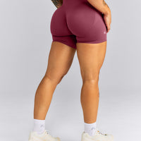 EnhanceLift™ Seamless Mid Rise Shorts New Branding | Burnt Maroon Red