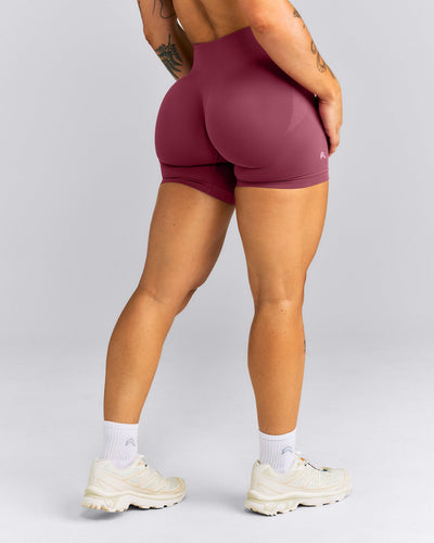 EnhanceLift™ Seamless Mid Rise Shorts New Branding | Burnt Maroon Red