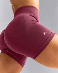 EnhanceLift™ Seamless Mid Rise Shorts New Branding | Burnt Maroon Red