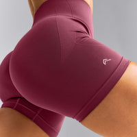 EnhanceLift™ Seamless Mid Rise Shorts New Branding | Burnt Maroon Red