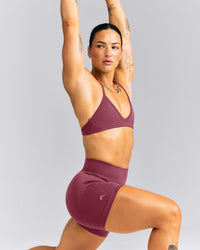 EnhanceLift™ Seamless Mid Rise Shorts New Branding | Burnt Maroon Red