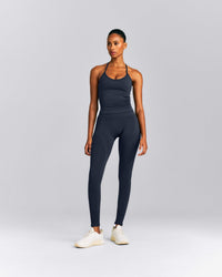 EnhanceLift™ Seamless Strappy Racer Tank Top with Built in Bra New Branding | True Blue