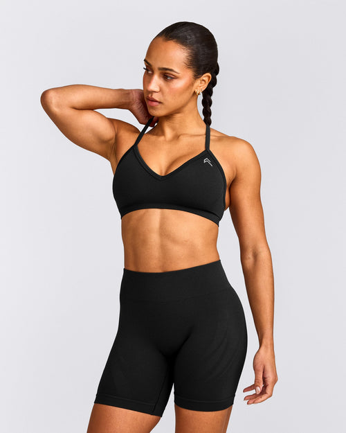EnhanceLift™ Seamless Strappy Sports Bra | Black