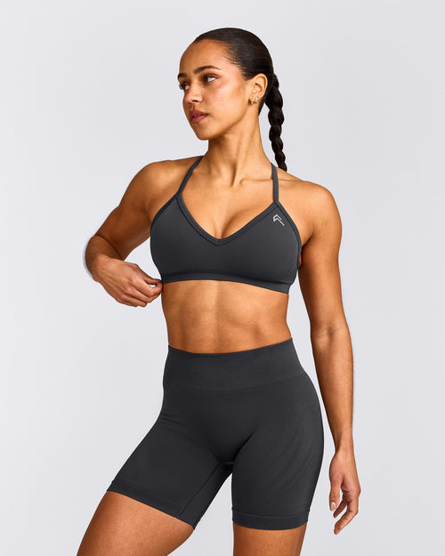 EnhanceLift™ Seamless Strappy Sports Bra | Coal