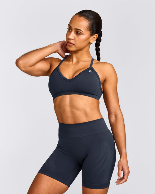 EnhanceLift™ Seamless Strappy Sports Bra | True Blue