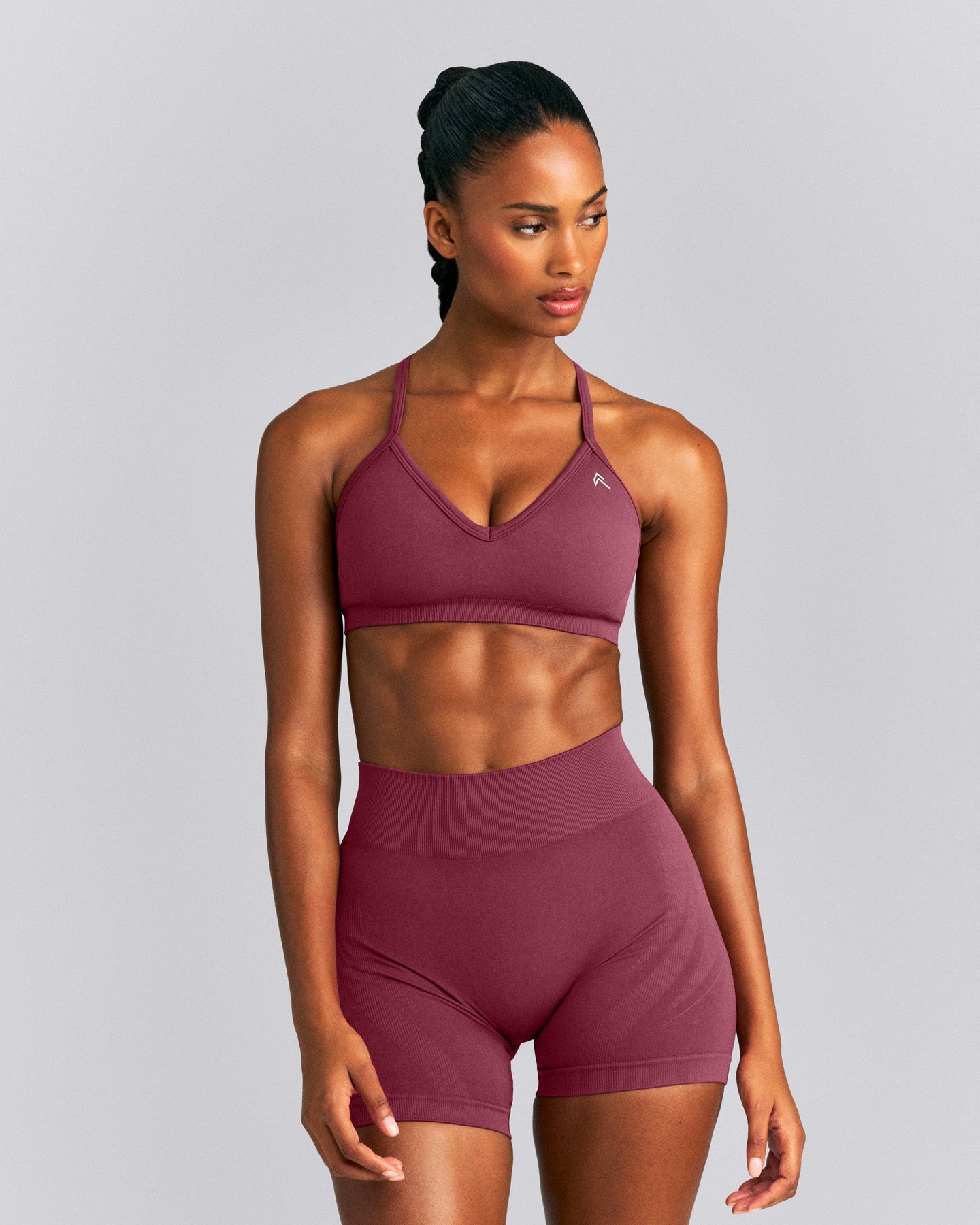 EnhanceLift™ Seamless Strappy Sports Bra New Branding | Burnt Maroon Red