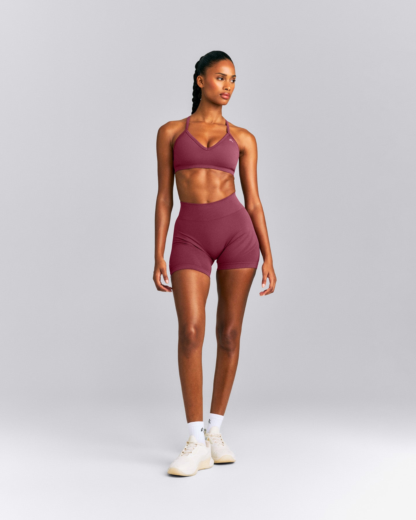 EnhanceLift™ Seamless Strappy Sports Bra New Branding | Burnt Maroon Red