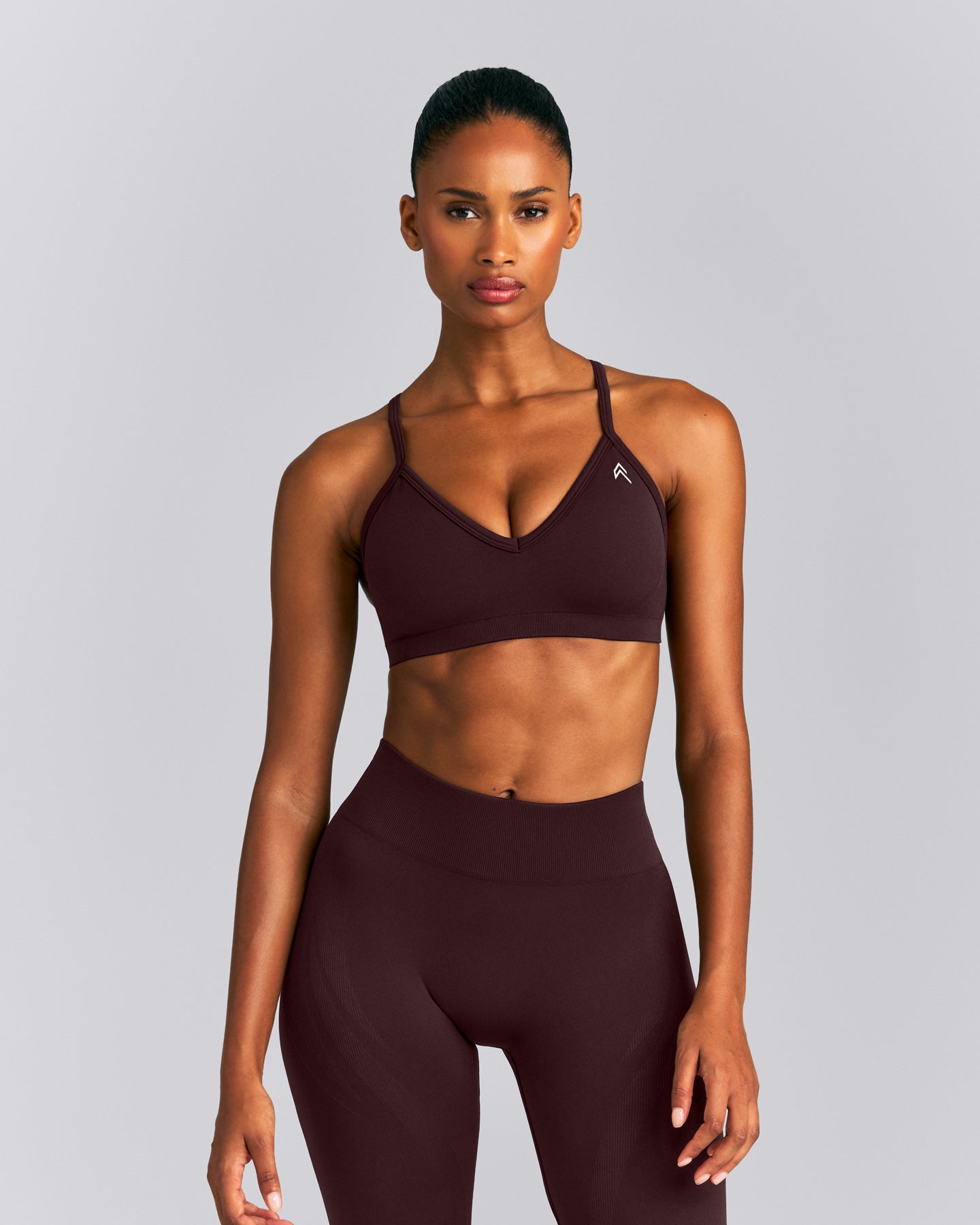 EnhanceLift™ Seamless Strappy Sports Bra New Branding | Plum Brown