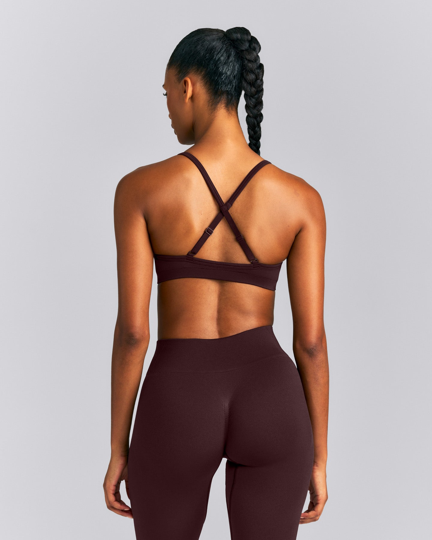 EnhanceLift™ Seamless Strappy Sports Bra New Branding | Plum Brown