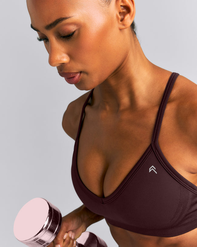 EnhanceLift™ Seamless Strappy Sports Bra | Plum Brown