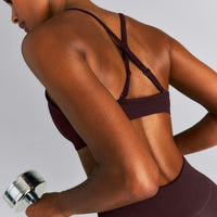 EnhanceLift™ Seamless Strappy Sports Bra New Branding | Plum Brown