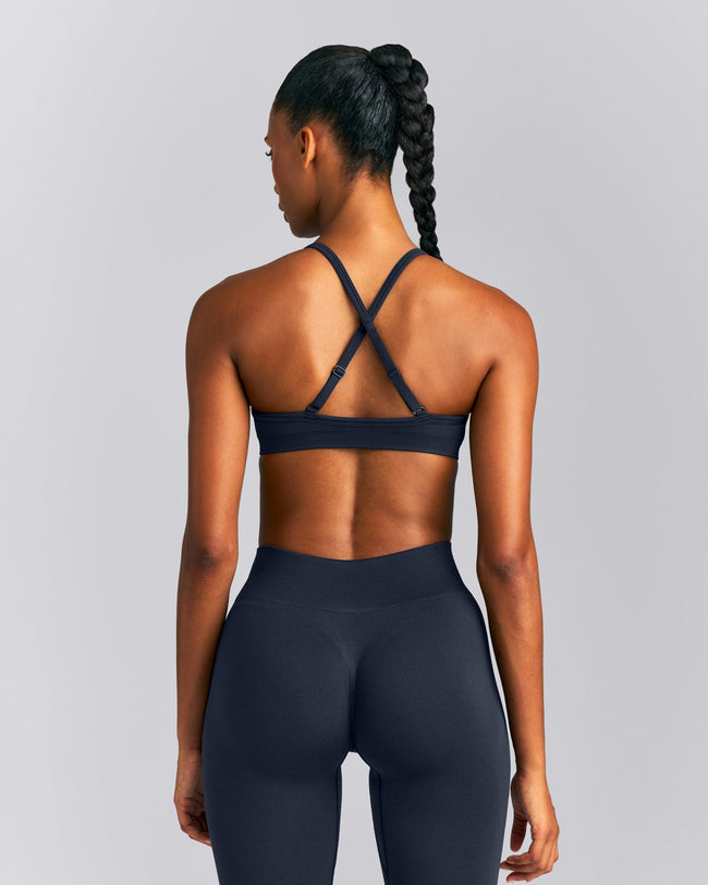 EnhanceLift™ Seamless Strappy Sports Bra New Branding | True Blue