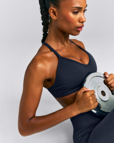 EnhanceLift™ Seamless Strappy Sports Bra New Branding | True Blue