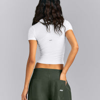 Fitted Cotton Racer Tank | White