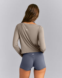 FormeSoft™ Relaxed Slash Neck Long Sleeve Top | Washed Minky