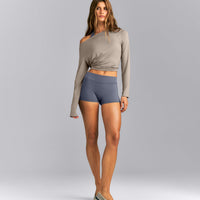 FormeSoft™ Relaxed Slash Neck Long Sleeve Top | Washed Minky