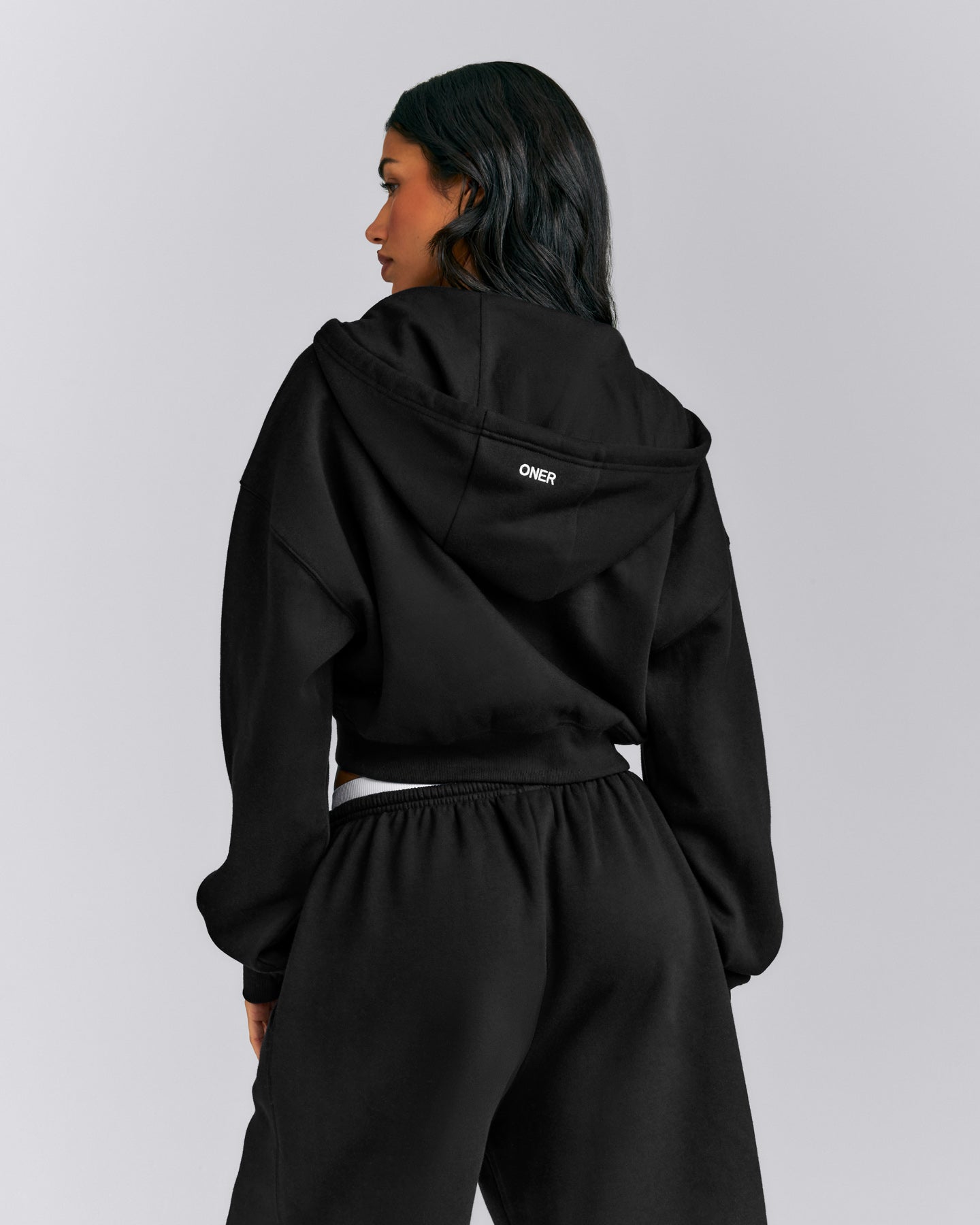 Foundations All Season Cropped Zip Up Hoodie New Branding | Black