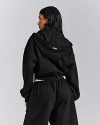 Foundations All Season Cropped Zip Up Hoodie New Branding | Black