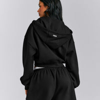 Foundations All Season Cropped Zip Up Hoodie New Branding | Black