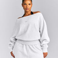 Foundations All Season Crossover Boat Neck Sweatshirt New Branding | Gray Marl