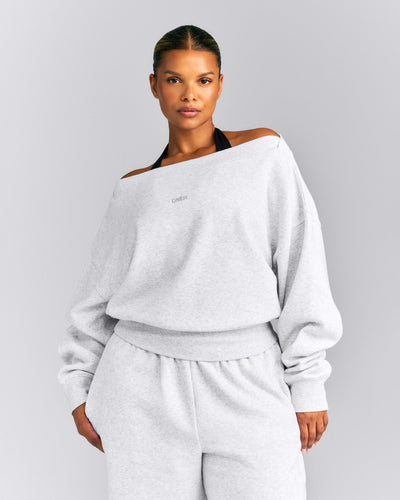 Foundations All Season Crossover Boat Neck Sweatshirt New Branding | Gray Marl