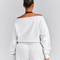 Foundations All Season Crossover Boat Neck Sweatshirt New Branding | Gray Marl