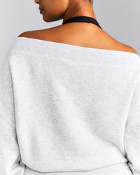 Foundations All Season Crossover Boat Neck Sweatshirt New Branding | Gray Marl