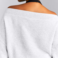 Foundations All Season Crossover Boat Neck Sweatshirt New Branding | Gray Marl