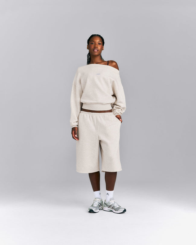 Foundations All Season Crossover Boat Neck Sweatshirt New Branding | Oat Marl
