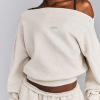 Foundations All Season Crossover Boat Neck Sweatshirt New Branding | Oat Marl