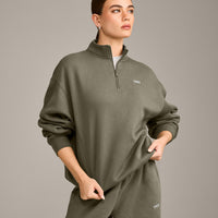 Foundations Cosy 1/4 Zip Sweatshirt | Alpine Green