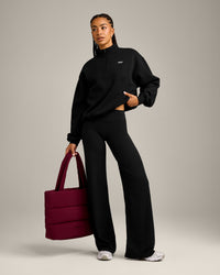 Foundations Cosy 1/4 Zip Sweatshirt | Black
