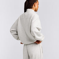 Foundations Cosy 1/4 Zip Sweatshirt | Light Gray Marl