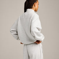 Foundations Cosy 1/4 Zip Sweatshirt | Light Gray Marl