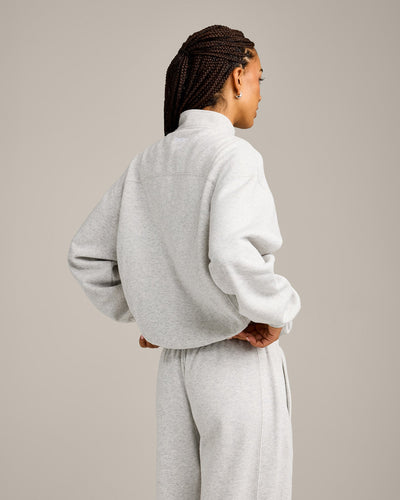 Foundations Cosy 1/4 Zip Sweatshirt | Light Gray Marl