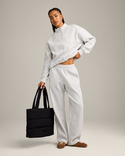 Foundations Cosy 1/4 Zip Sweatshirt | Light Gray Marl