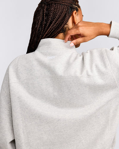 Foundations Cosy 1/4 Zip Sweatshirt | Light Gray Marl