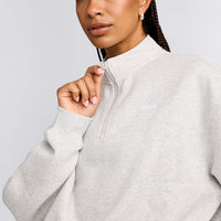 Foundations Cosy 1/4 Zip Sweatshirt | Light Gray Marl