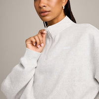 Foundations Cosy 1/4 Zip Sweatshirt | Light Gray Marl