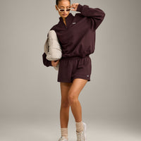 Foundations Cosy 1/4 Zip Sweatshirt | Plum Brown